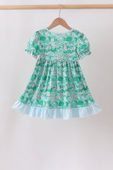 Green house floral Ruffle Dress