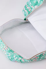 Green floral ruffle backpack