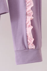 Purple Butterfly Ruffle Jogger Set