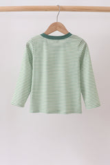 Teal Stripe Pocket top