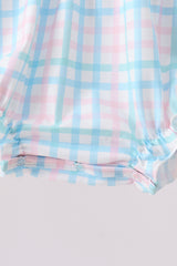 Pink Crocodile Smocked Gingham Bubble
