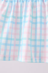 Pink Crocodile Smocked Gingham Bloomer Set