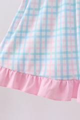 Pink Crocodile Smocked Gingham Dress