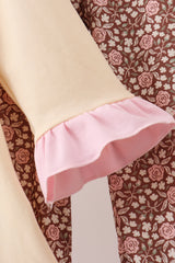Floral Football Print Ruffle Pants Set