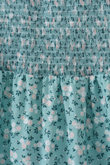 Green Floral Smocked Mom Dress