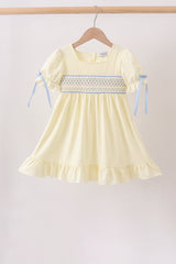 Cream smocked ruffle dress