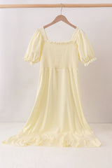 Cream smocked mom dress