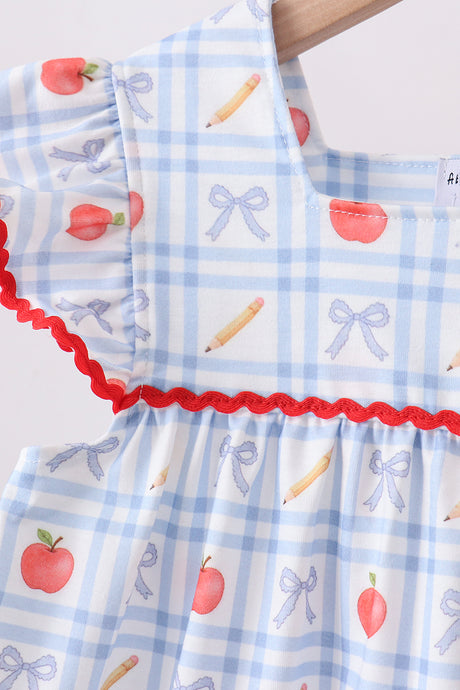 Red Apple Print Girls Shorts Set