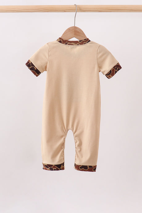 Camouflage duck applique romper