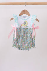 Mint Chicken Applique Ruffle Bubble