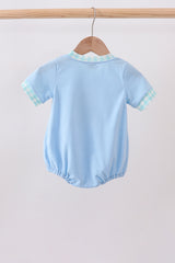 Blue Chicken Applique Bubble