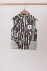 Camo Duck Embroidered Zip Vest