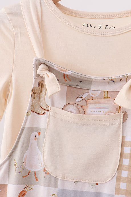 Khaki Goose Bamboo 2PC Romper Set