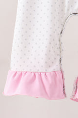 Pink Prayer Embroidery Ruffle Romper