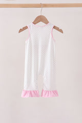Pink Prayer Embroidery Ruffle Romper