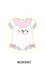 Pink Prayer Embroidery Ruffle Bubble