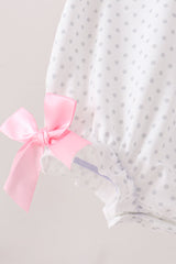 Pink Prayer Embroidery Ruffle Bubble