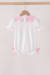 Pink Prayer Embroidery Ruffle Bubble
