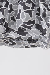 Grey Camouflage Bow Embroidery Ruffle Bubble