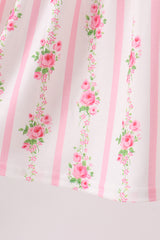 Pink Pumpkin Embroidery Ruffle Dress