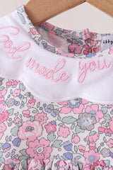 Pink Floral Embroidery Bubble
