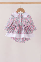 Pink Floral Embroidery Bubble