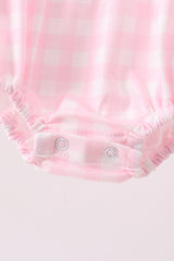 Pink Mallard Applique Gingham Bubble