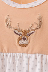 Beige Deer Embroidery Bloomer Set