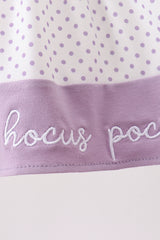 Purple Hocus pocus french knot ruffle bloomer set