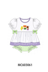 Purple Hocus pocus french knot ruffle bubble