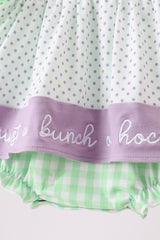 Purple Hocus pocus french knot ruffle bubble
