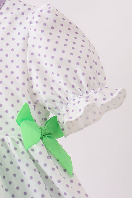 Purple Hocus pocus french knot ruffle bubble