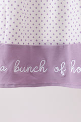 Purple Hocus pocus french knot ruffle dress