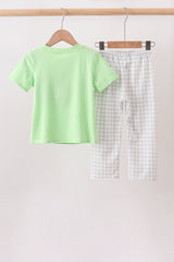 Green Hocus pocus french knot pants set
