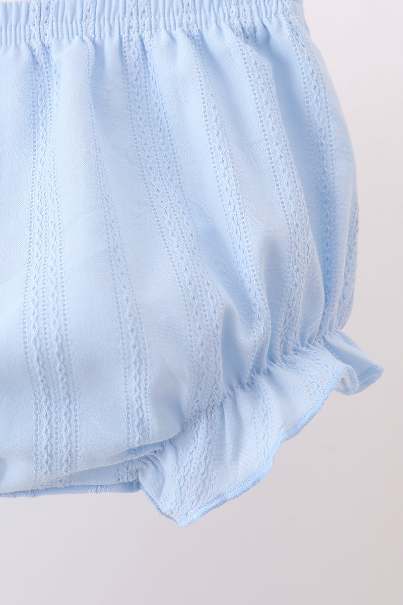 Blue Jacquard Lace Bloomer Set