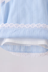 Blue Jacquard Lace Bloomer Set