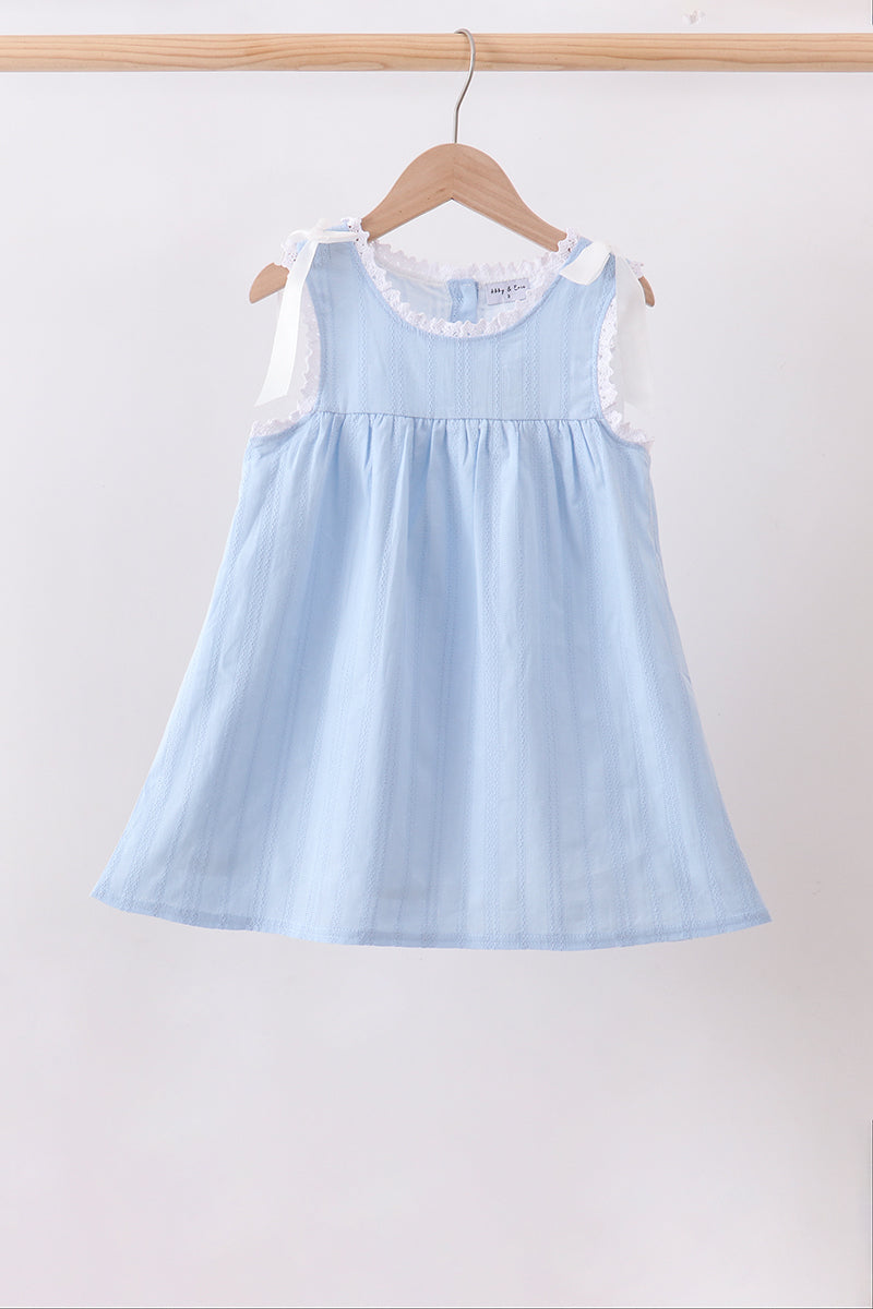 Blue Jacquard Lace Dress