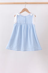 Blue Jacquard Lace Dress