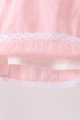 Pink Lace Jacquard Bloomer Set
