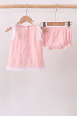 Pink Lace Jacquard Bloomer Set