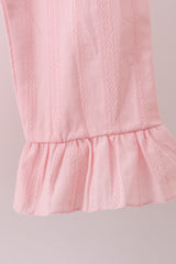 Pink Lace Ruffle Pants Set