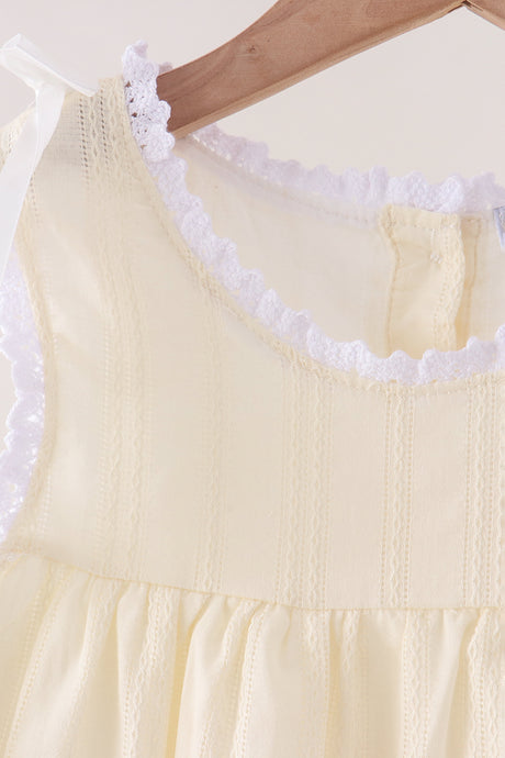 Beige Jacquard Lace Dress