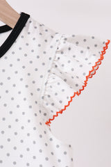 Black Spider Embroidery Ruffle Dress