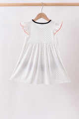 Black Spider Embroidery Ruffle Dress