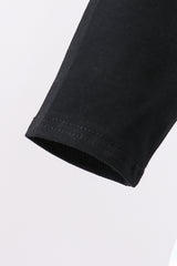 Black Spider Embroidery Pocket Stripe Top