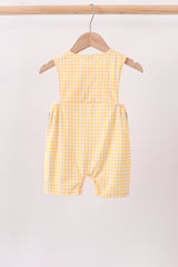 Mustard Pumpkin Embroidery Gingham Jon Jon