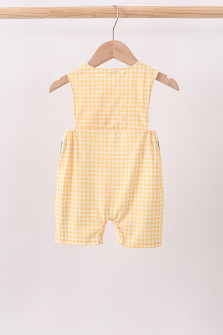 Mustard Pumpkin Embroidery Gingham Jon Jon