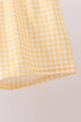 Blue Pumpkin Embroidery Gingham Shorts Set