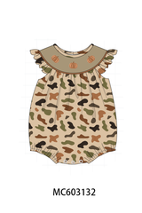 Camouflage Pumpkin Embroidery Ruffle Bubble