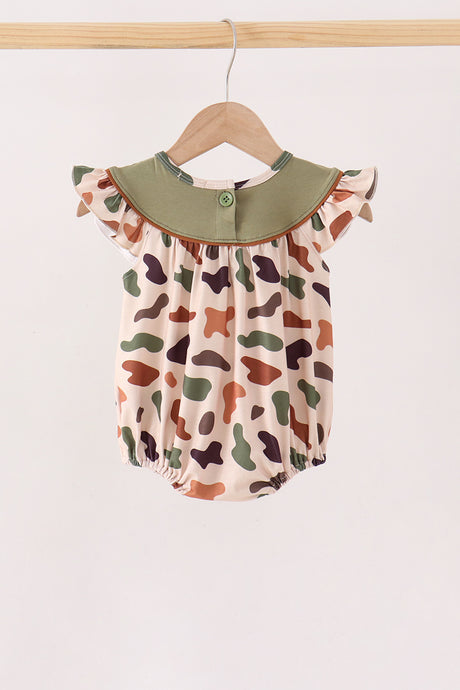 Camouflage Pumpkin Embroidery Ruffle Bubble
